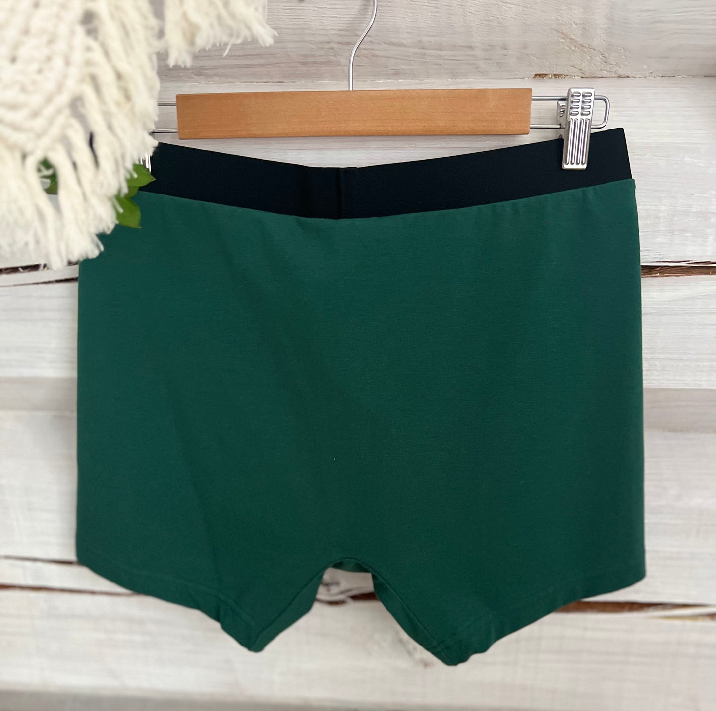 Organiskās kokvilnas vīriešu bokseršorti – Tumši zaļi