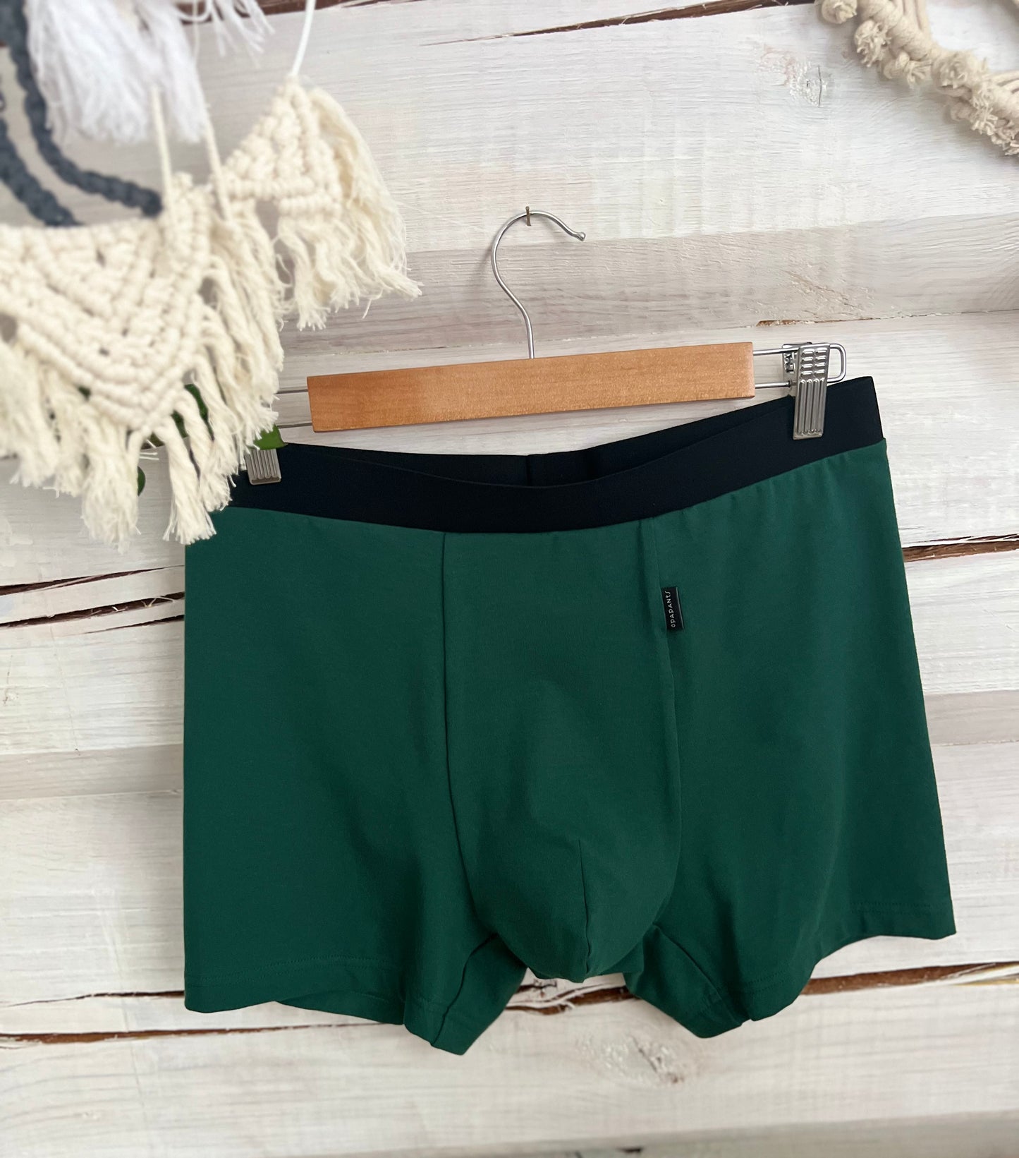 Organiskās kokvilnas vīriešu bokseršorti – Tumši zaļi